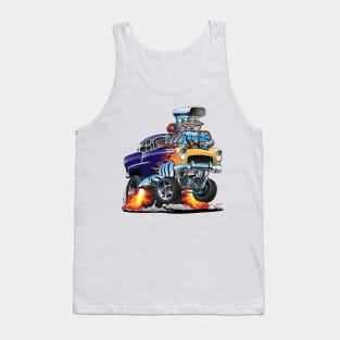 Classic Fifties Hot Rod Muscle Car Cartoon Tank Top